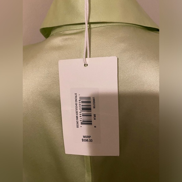 Frame Denim Bright Peridot Strong Shoulder Mini Dress - Picture 9 of 15